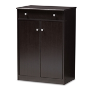 Baxton Studio Dariell Modern and Contemporary Wenge Brown Finished Shoe Cabinet